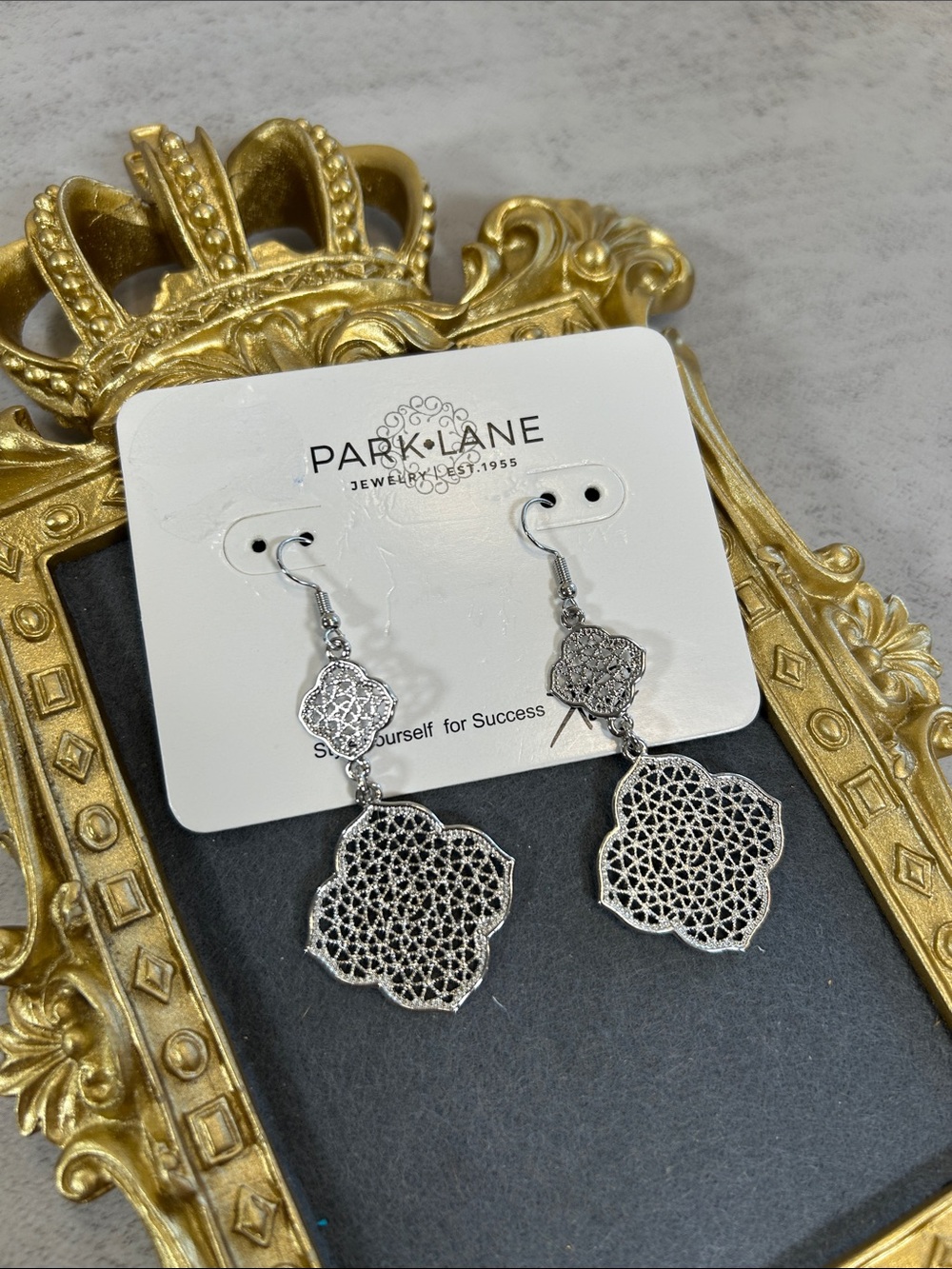 Park Lane Silver Filigree Double-Drop Earrings - Silver